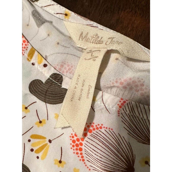 Matilda Jane Gentle Breeze Top Size L Floral & Stripe Ruffle Short Sleeves Rayon - Picture 3 of 5